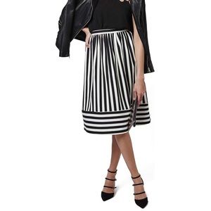 Horizontal Hem A Line Striped Skirt